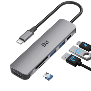 Hub di trasmissione Hd 4k con interfaccia di cavo di rete X522 mozzo Usb multifunzione 7-in-1 3.0 mozzo di tipo c trasmissione ad alta velocità - Product Image 6