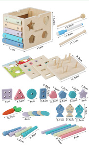 Montessori กล่องไม้อเนกประสงค์ทำจากไม้เพื่อการศึกษาของเล่นไม้สำหรับเก็บเกี่ยวและจับคู่รูปทรงแครอท - Product Image 6