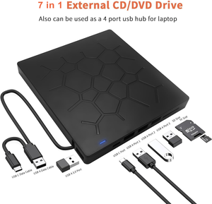 工厂质量便携式超薄多功能7在1外部DVD光驱USB 3.0 CD DVD RW驱动器为笔记本电脑桌面 - Product Image 3