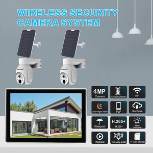 <strong>Wireless</strong> NVR Solar Camera Kit with NVR Screen PTZ Solar Camera Smart Human Detection P2P Solar Security Camera <strong>System</strong> - Product Image 2