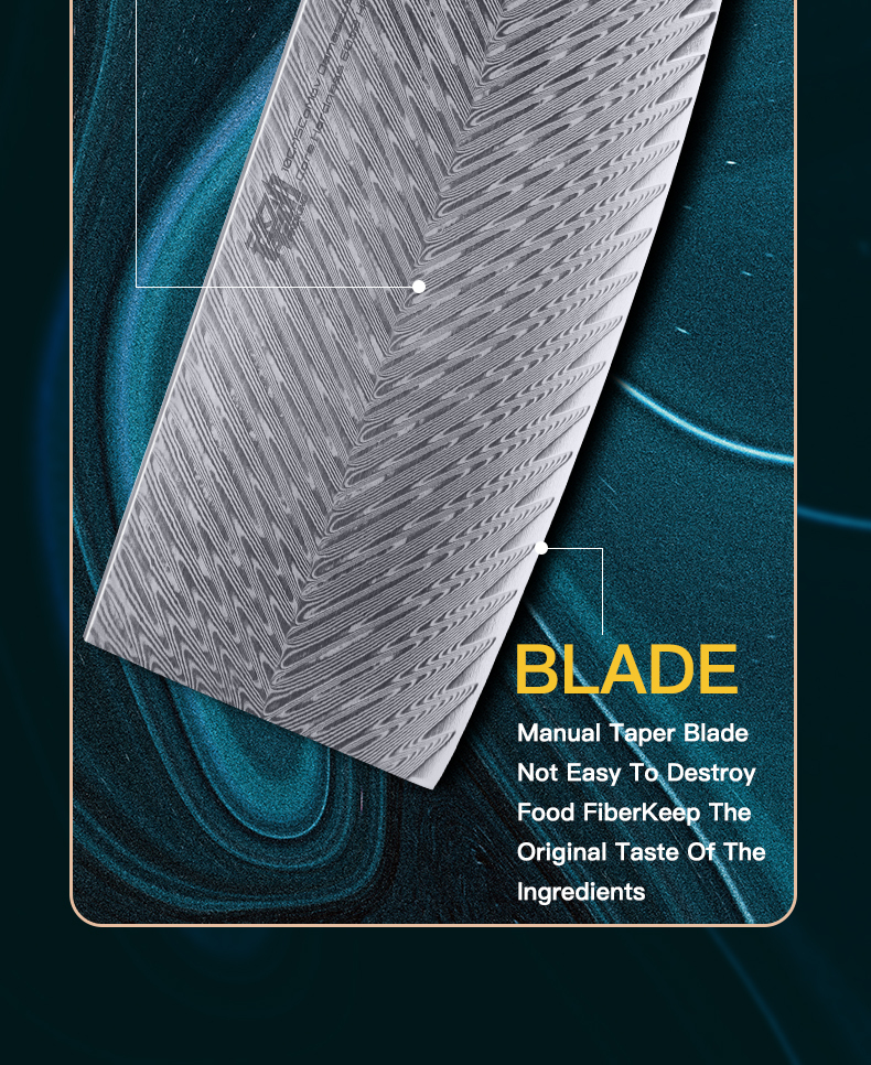FINDKING New! Nebula Series Resin handle wood Chinese Cleaver knives 67 Layers Damascus Steel Professional Chef Knife