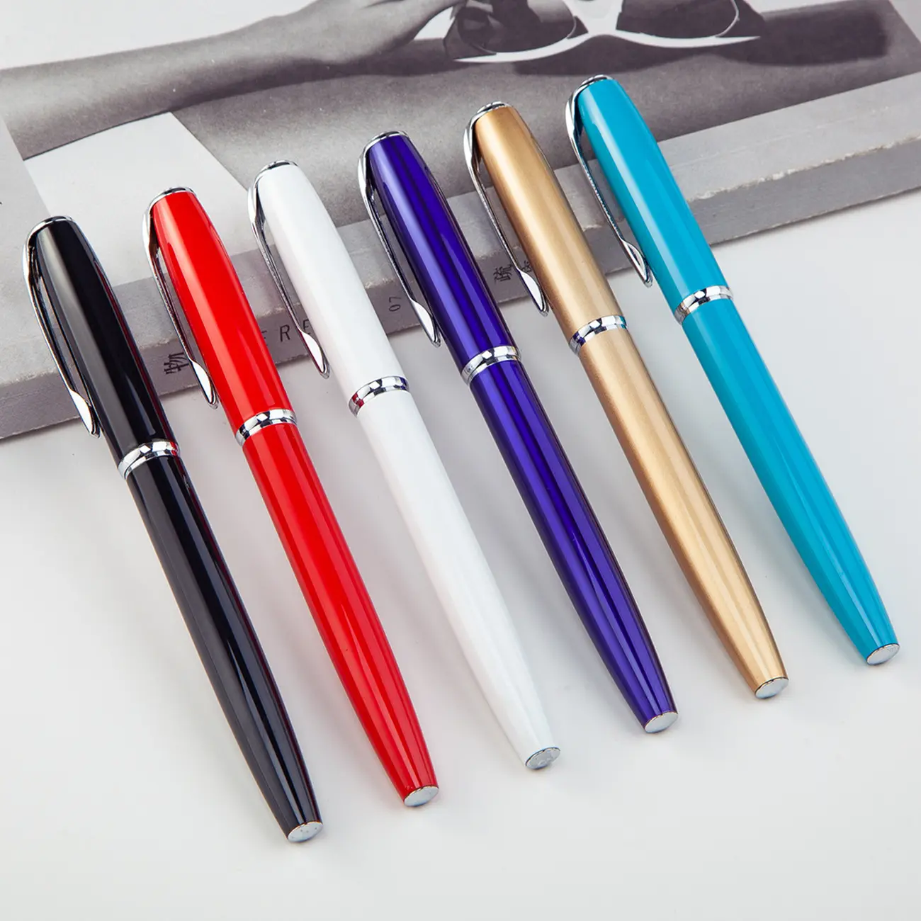 Hoge Kwaliteit Glad Schrijven Metalen Pen Met Clip Relatiegeschenk Inkt Refill Pen Heavy Metal Roller Pen