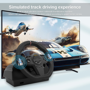 Yüksek kaliteli titreşim üç pedallar dönen yarış direksiyon tekerlekler PS3 PS4 PS3 one & serisi anahtar PC için Set - Product Image 2