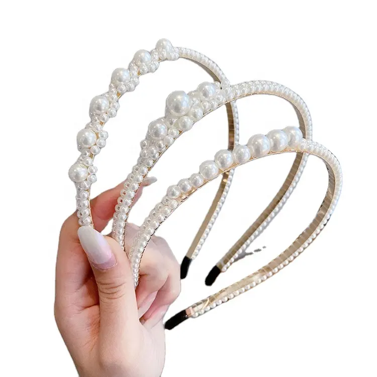 MIO Simple Pearl Thin Hair Hoop Female Super Fairy Headband Accessories Luxury Headbands