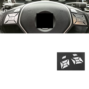 Araba direksiyon düğme kapağı krom mercedes benz c glc w205 w205 e a b gla cla gle vito vito ces r cls slk ml gl sınıf - Product Image 3
