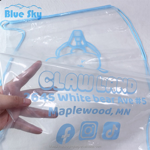 定制Logo印花透明PE塑料拉绳背包拉绳袋礼品包装拉绳袋 - Product Image 2