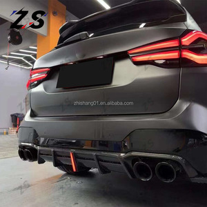 BMW X3M X4M F97 F98 modifikasyon için ZS ve işık arka dudak vücut kiti ile AE tarzı karbon arka difüzör yükseltme - Product Image 6