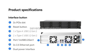 Qnap-Almacenamiento de red de matriz de disco Asustor, nube privada, 8G, 12Bay, Nas, 1 unidad, 2 unidades - Product Image 2