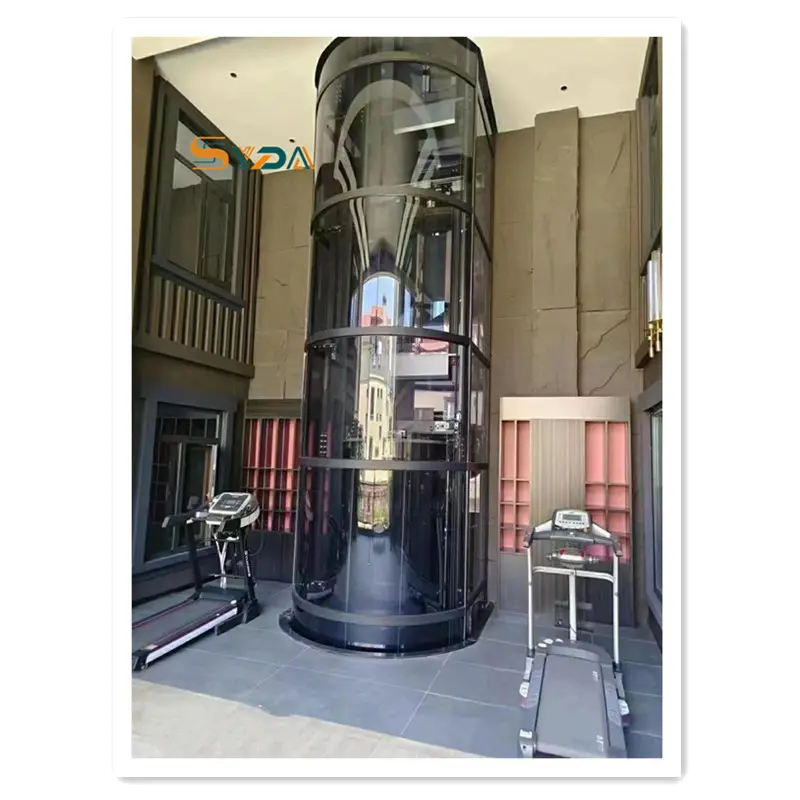 Custom style single passenger glass elevators kit panoramic sightseeing lifts and elevators for elderly people loading buildings