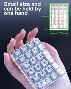 AMZ Hot Sale AULA F21 21Keys Transparent Mini <strong>Numeric</strong> <strong>Keyboard</strong> Membrane Operation Tri-Mode Number Pad Hot Swappable Backlight - Product Image 6