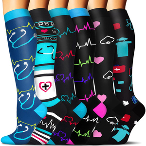 Ecommerce Best Selling Easy To Put On Compression <strong>Socks</strong> Instock Fast Delivery 15-20 mmHg Various Funny Colors Compression <strong>Socks</strong> - Product Image 4