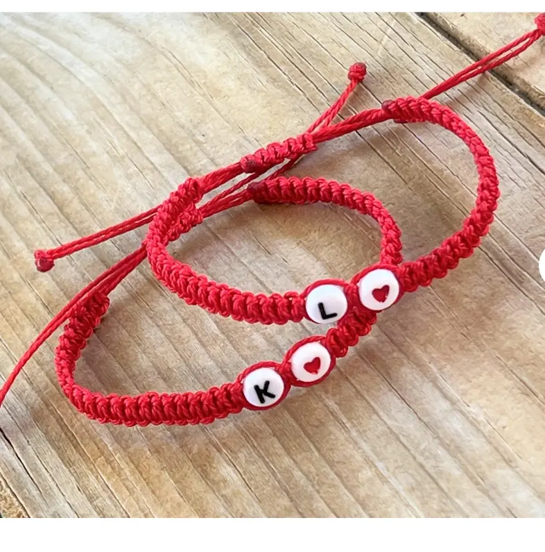 Pulsera de amor para parejas, brazalete de Amistad personalizado anudado