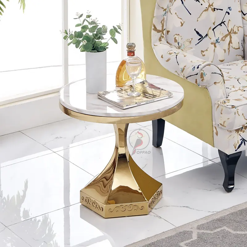 Антикварные роскошные стильные боковые столы, Мраморная поверхность, металлический стол с золотым основанием, высококлассный угловой стол с благоприятным облачным узором