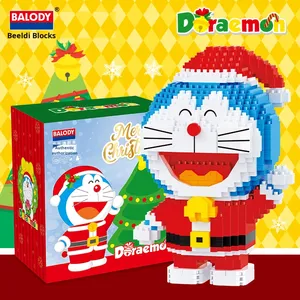 Beledi chính hãng Giáng sinh <span class=keywords><strong>Doraemon</strong></span> khối xây dựng nhựa người lớn lắp ráp đồ chơi Quà tặng giáo dục cho bé trai bé gái Điều kiện Mới - Product Image 1