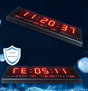 Orologio da parete a led da parete a 6 cifre rosso di alta qualità da 3 pollici timer orologio con timer per la temperatura della settimana della data - Product Image 5