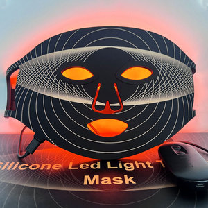 Ev kullanımı OEM Spa cilt bakımı 4 renkler Led yüz terapi lambası maske zamanlama yumuşak silikon kırmızı mavi kızılötesi Led yüz güzellik maskesi - Product Image 3
