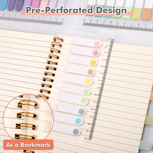 Pasta de índice PET colorida con regla de PP, Bloc de notas grabable, juegos de etiquetas personalizadas, papelería, nota adhesiva, regalos de promoción para niños - Product Image 3