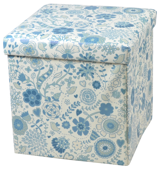 cotton linen printing storage ottoman and collapsible stool square foldable seats new ottoman beach