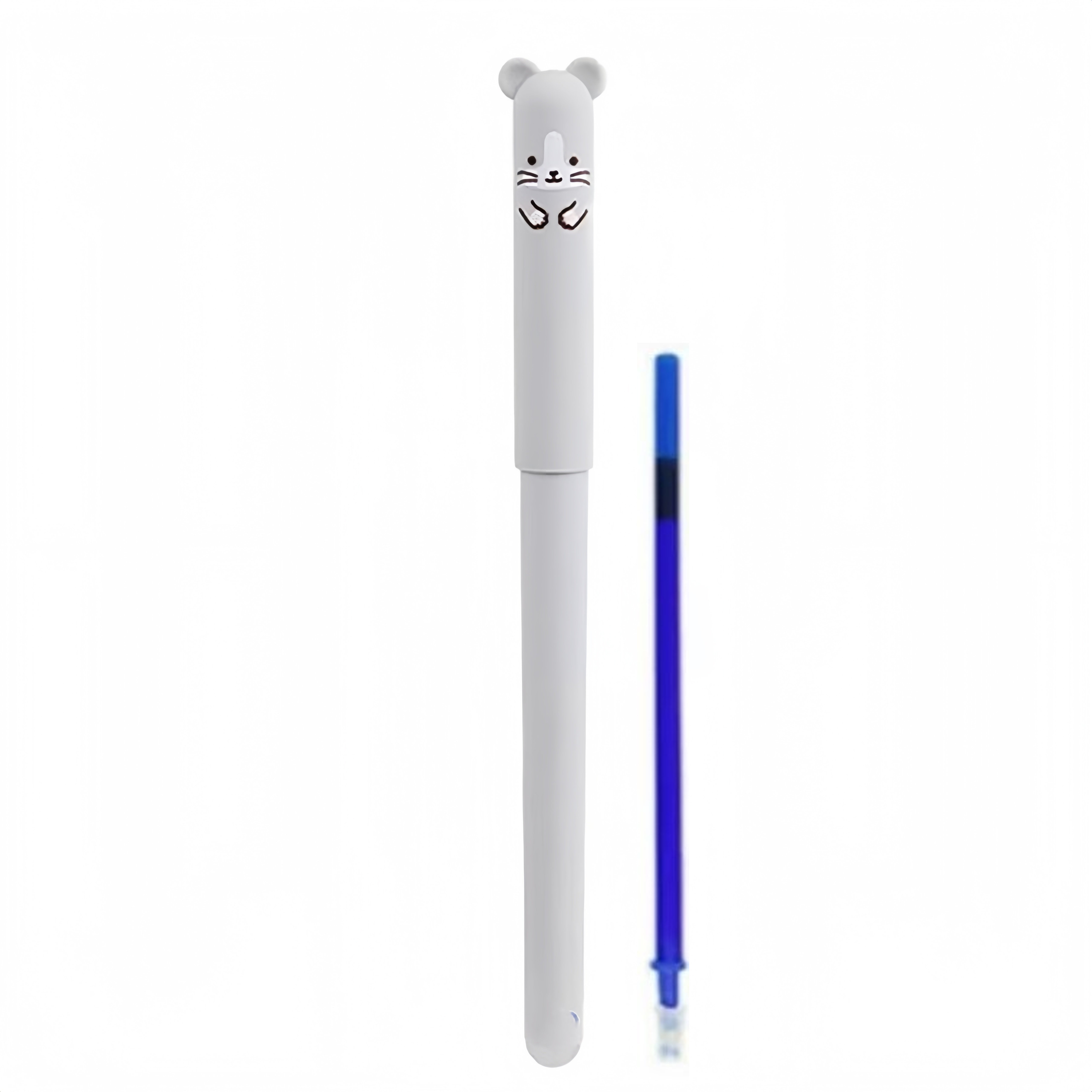 grey pen barrel/Blue ink