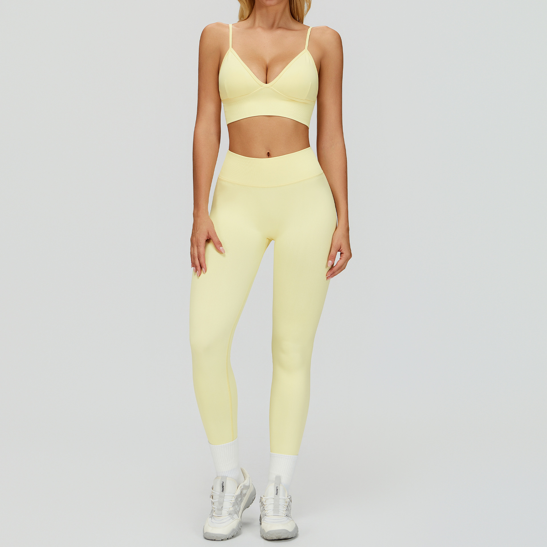 Legging + soutien-gorge-jaune