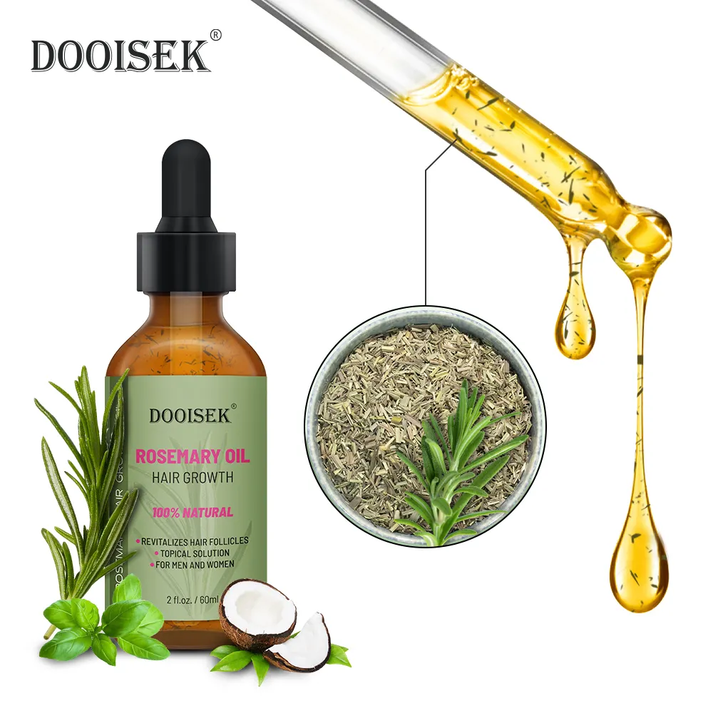 Alta qualidade Dooisek Rosemary Mint Essential Caster Oil Ajuda o crescimento do cabelo Pure Natural Cold Press Óleo de rícino