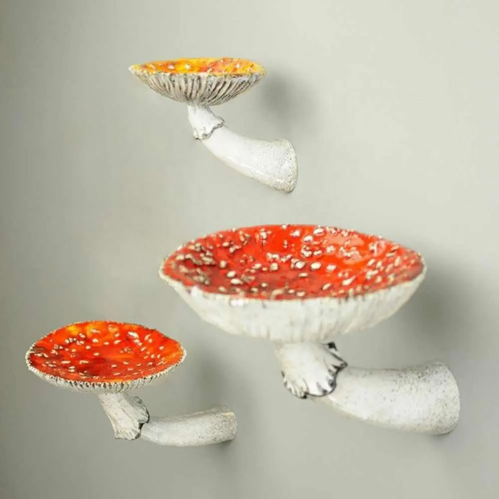 Estante colgante con forma de seta Amanita para pared, repisa flotante de resina con forma de seta, adornos para decoración del hogar