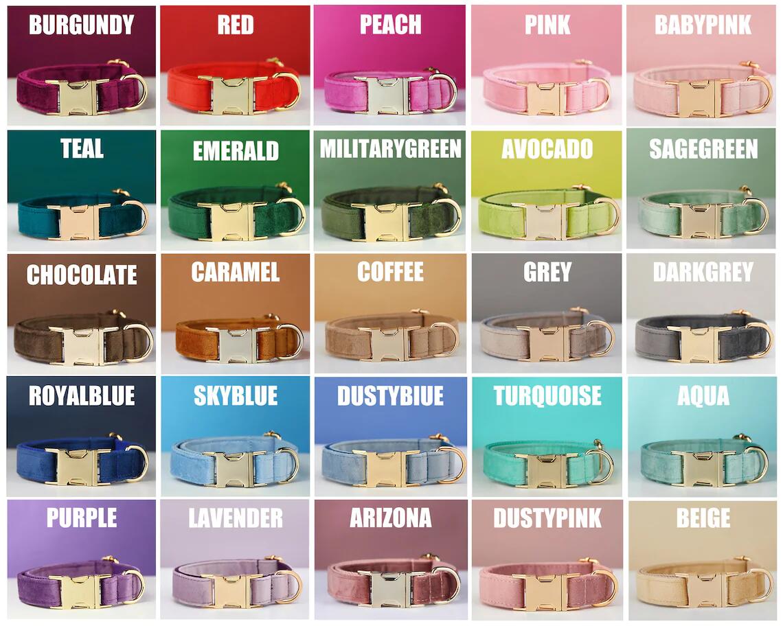 stock velvet dog collars