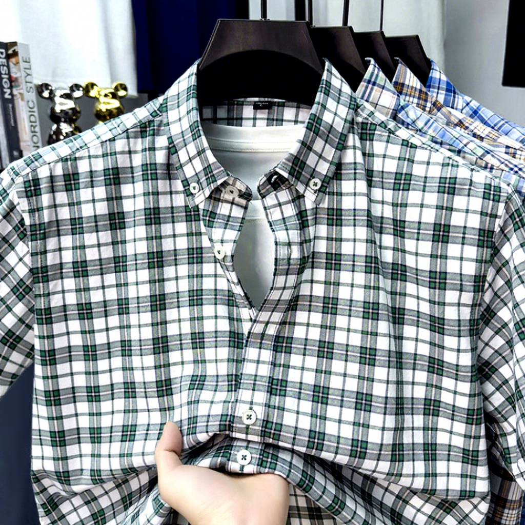 Dark Green White Window Pane Plaid