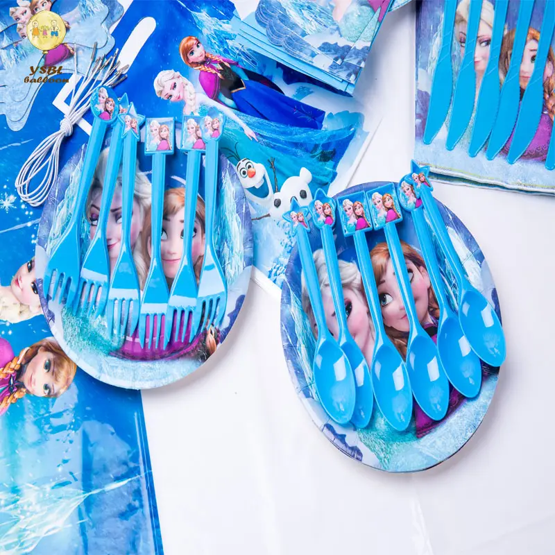 Best Seller New Idea 2020 Eco Friendly forniture per feste per eventi piatto di carta Party Frozen Theme Set per decorazioni di compleanno per bambini