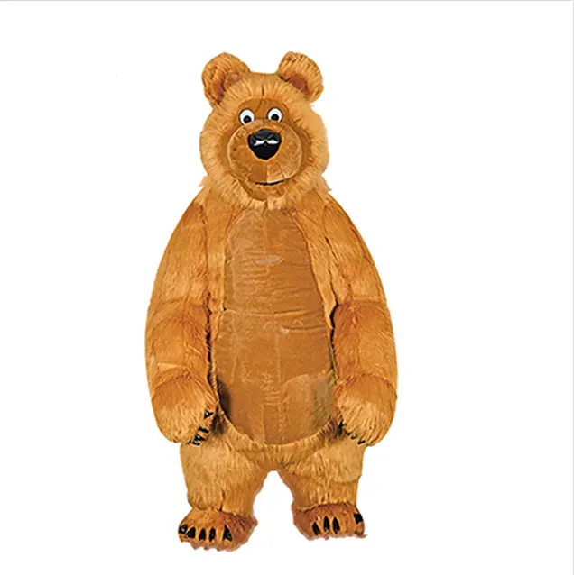 Disfraz de oso de peluche inflable 3M oso Cosplay vestido oso mascota disfraz en venta cerveza marrón Animal Unisex 3 años de grasa