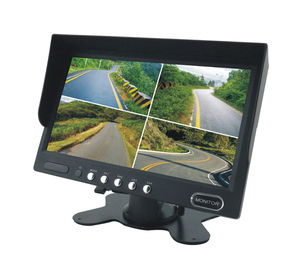 Monitor CCTV cuádruple digital de 7 pulgadas con 4 divisiones para automóviles y camiones Cámara de visión trasera de entrada RCA con conexión USB Garantía de 1 año - Product Image 1