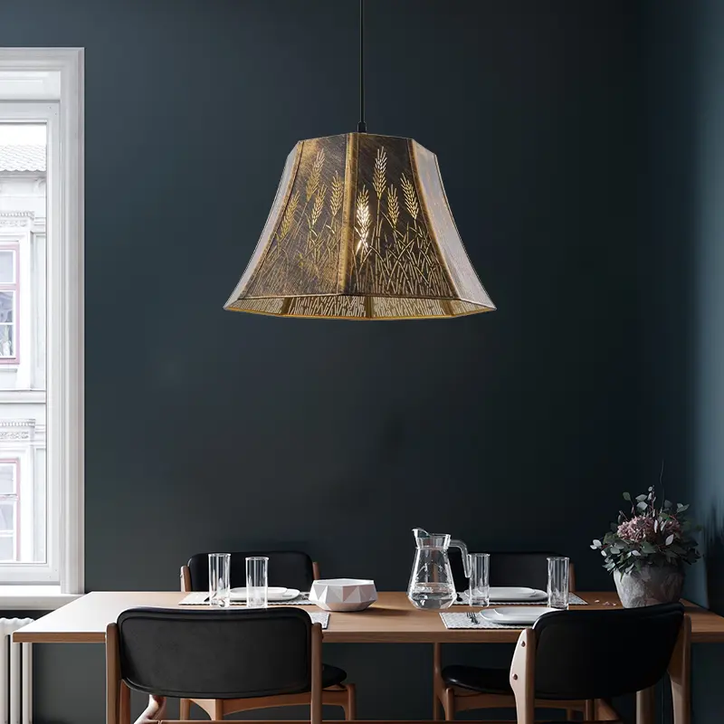 Kaliteli ev dekoratif avize lamba demir kolye ışık otel oturma odası Bar E27 baz asılı aydınlatma