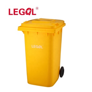 Ticari alan hazır stok için HDPE çöp kutuları 240 litre plastik mobil çöp tenekesi papelero basurero çöp kutuları
