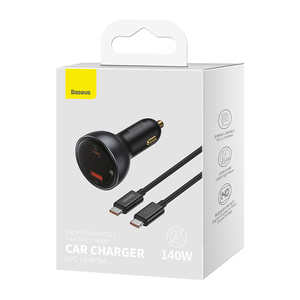 BASEUS ที่ชาร์จในรถยนต์ PD3.1 140W QC3.0ชาร์จเร็วสำหรับ MacBook Pro แล็ปท็อป USB Type C ที่ชาร์จโทรศัพท์ในรถสำหรับ iPhone - Product Image 1