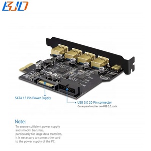 4 x USB 3.0 ประเภท-A และประเภท-C เชื่อมต่อ PCI-E 1X PCIe X1 ขยาย Riser การ์ด USB3.0 19PIN ซ็อกเก็ต Sata 15PIN พอร์ต - Product Image 5