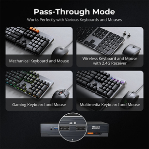 TESmart <strong>KVM</strong> <strong>Switch</strong> <strong>3</strong> Monitor 2 Computer 8K 2 In and <strong>3</strong> Out Support EDID Dynamic HDR 4 Port HDMI + DP Triple 4K144Hz <strong>KVM</strong> Switcher