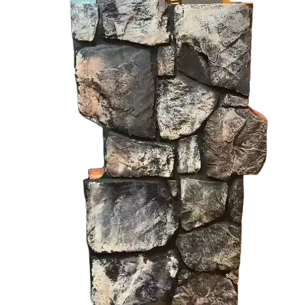 Panel de pared de piedra PU, decoración de chapa ligera para interiores y exteriores, roca 3D