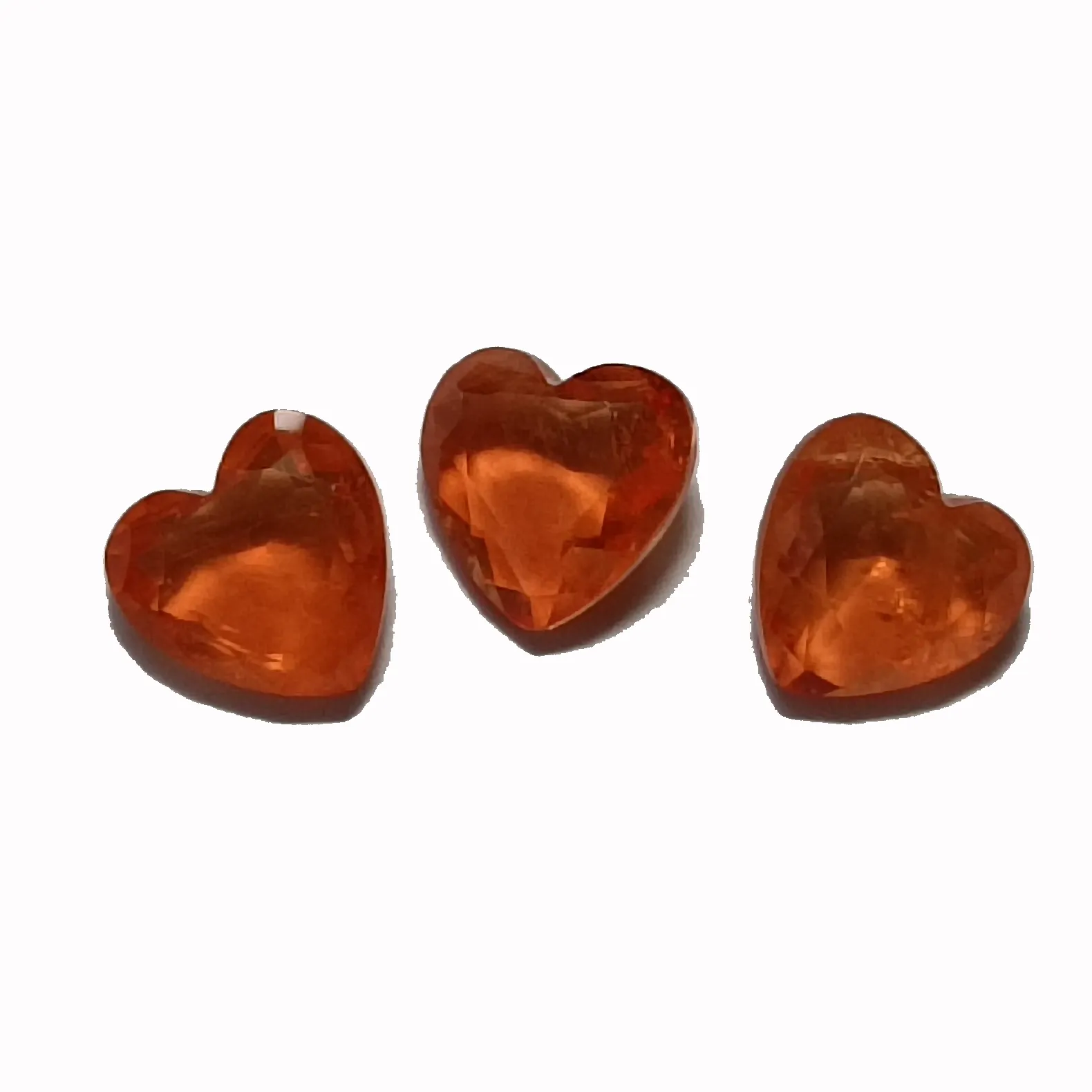 YZ gran oferta color naranja piedra de fusión en forma de corazón piedra preciosa sintética suelta Parabai piedra de fusión para joyería pendiente collar