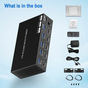 4K60Hz KVMスイッチ8ビットRGB 4:4:4 HDR & オーディオブレークアウトUsb 3.0 4x1 HDMI 2.0 hdmi Kvm HDMIスイッチHDMIスイッチ - Product Image 4