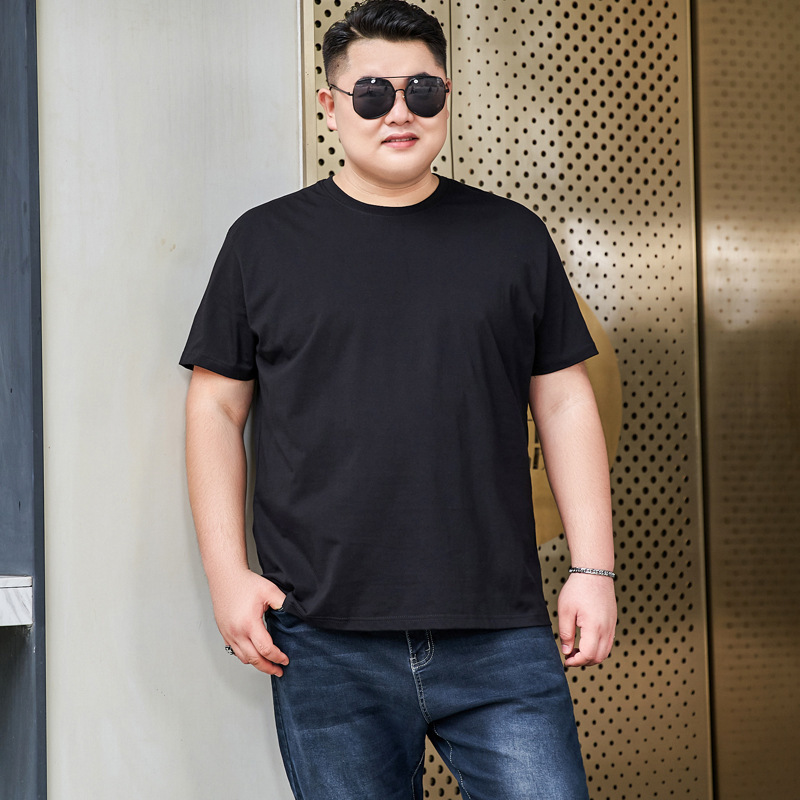 T-shirt homme noir en coton, grande taille