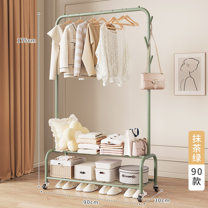 ราวแขวนเสื้อผ้าสีเขียวมัทฉะ 90 ชิ้น