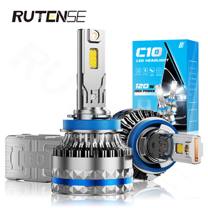 RUTENSE özel tasarım otomatik led lambalar yüksek güç 24000LM 120W H7 led ampuller araba led farlar C10 H4 ışıkları evrensel