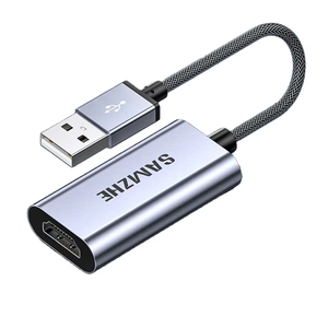 SAMZHE视频采集卡4K HDMI至USB usb-c HDMI视频采集器盒，用于电脑交换机摄像机实时流记录会议 - Product Image 1