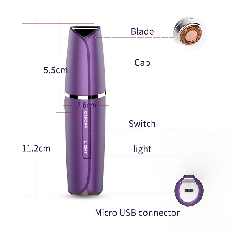 Best Mini Size Lady Painless Electric Facial Eyebrow Hair Removal Shaver For Woman Epilator Hair Remover