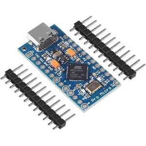 Pro Micro ATmega32U4 5V/16MHz Module Board, Replace with ATmega328 Pro Mini Compatible with with 2 Row Pin <strong>Header</strong> - Product Image 1