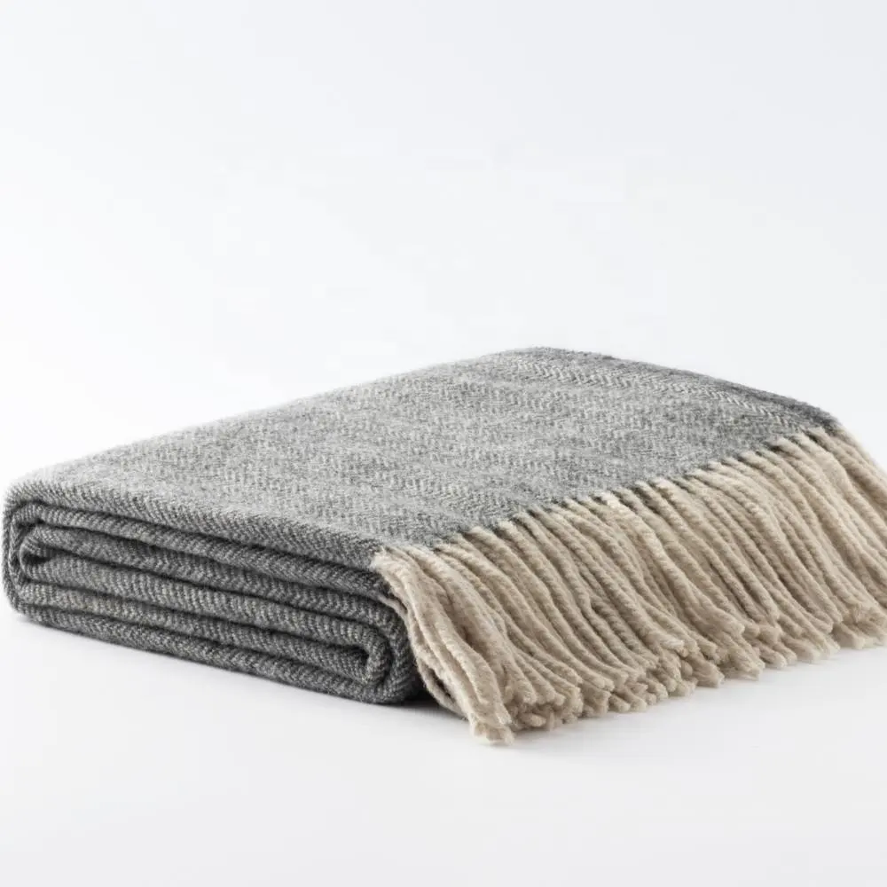 Espinha tecer lã Nova Zelândia lance sofá cama casa cobertor fofo escovar lã de ovelha blanekt