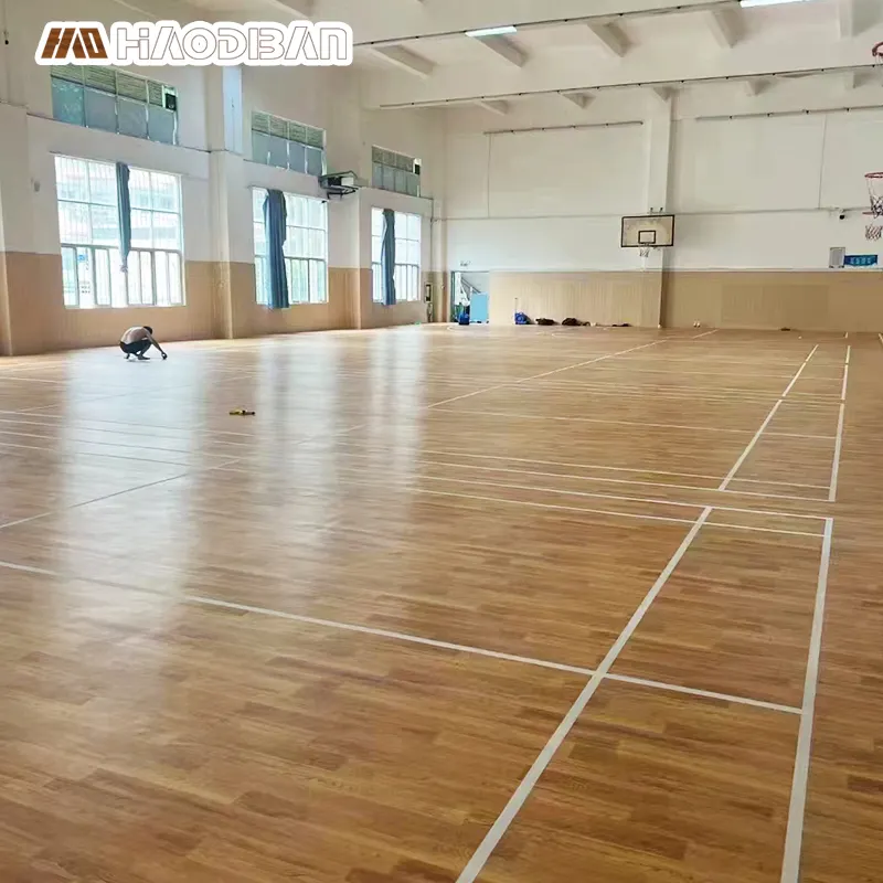 Tikar lantai olahraga dalam ruangan, tikar lantai olahraga basket, tampilan kayu basket, lantai olahraga