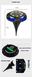 Dayanıklı IP67 güneş LED Disk işıkları açık bahçe yolu için sıcak beyaz dekoratif aydınlatma Powered GÜNEŞ PANELI ROHS sertifikalı - Product Image 6