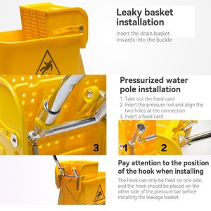 20L bền thương mại janitorial vắt giỏ bên Báo Chí cho sàn làm sạch bệnh viện khách sạn giẻ lau nhà xô xe đẩy với vắt - Product Image 4