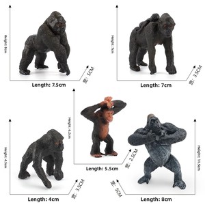 Thực tế đông lạnh chimpanzee cha-con bức tượng giáo dục đứng mô hình động vật trang trí nhựa sưu tập - Product Image 5